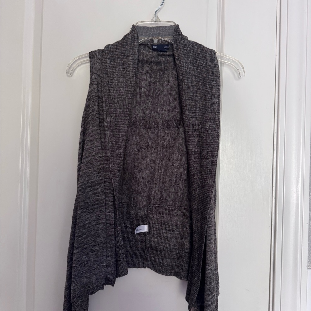 GAP Women's Dark Gray Open-Front Knit Cardigan Vest